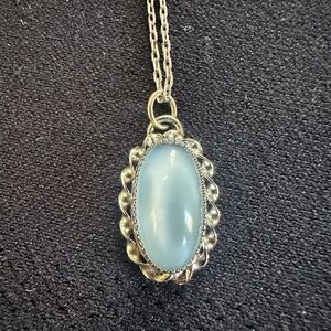 Elegant Silver and Blue Pendant Necklace